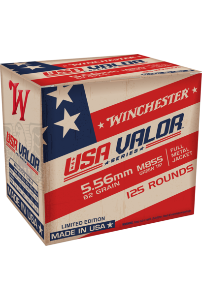 Winchester USA Valor 5.56x45 62gr M855 Green Tip 125rd