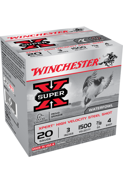 Winchester Xpert 20ga 3" #4 Steel 7/8oz 1500 FPS 25rd
