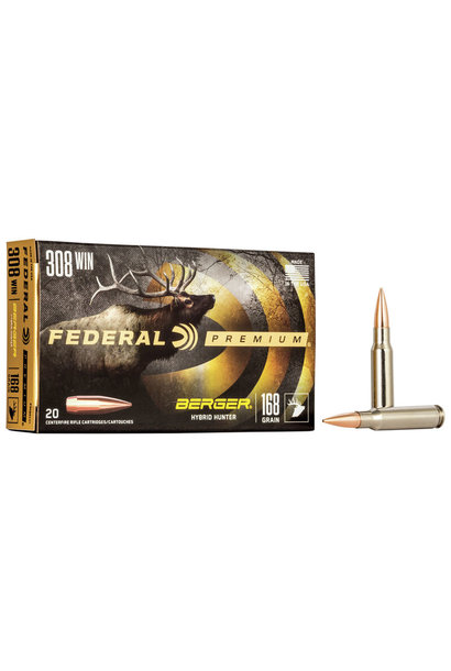 Federal Premium 308 Win 168gr Berger Hybrid Hunter