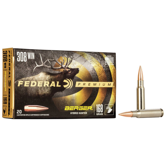 Federal Premium 308 Win 168gr Berger Hybrid Hunter