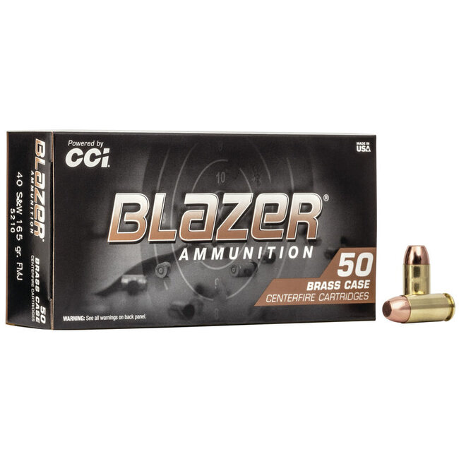 CCI Blazer Brass 40 S&W 165 Grain FMJ 50rd Box