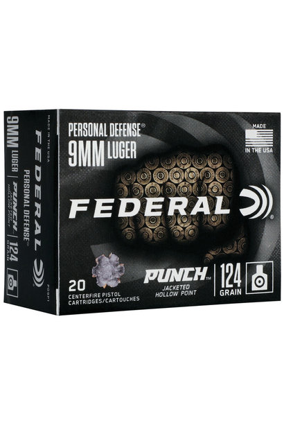 Federal Punch Personal Defense 9mm Luger 124gr JHP 20rd