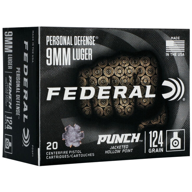 Federal Punch 9mm Luger 124gr JHP 20rd