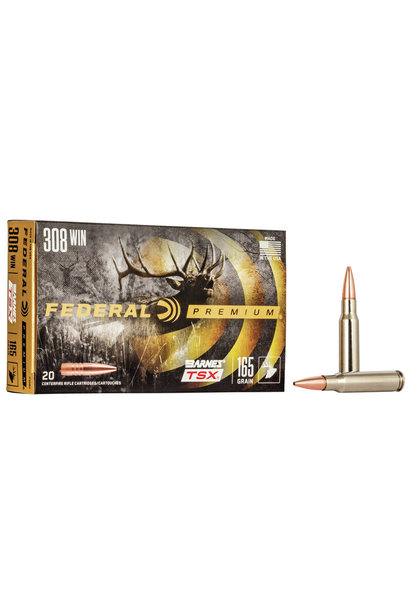 Federal Premium 308 Winchester 165gr Barnes TSX 20rd