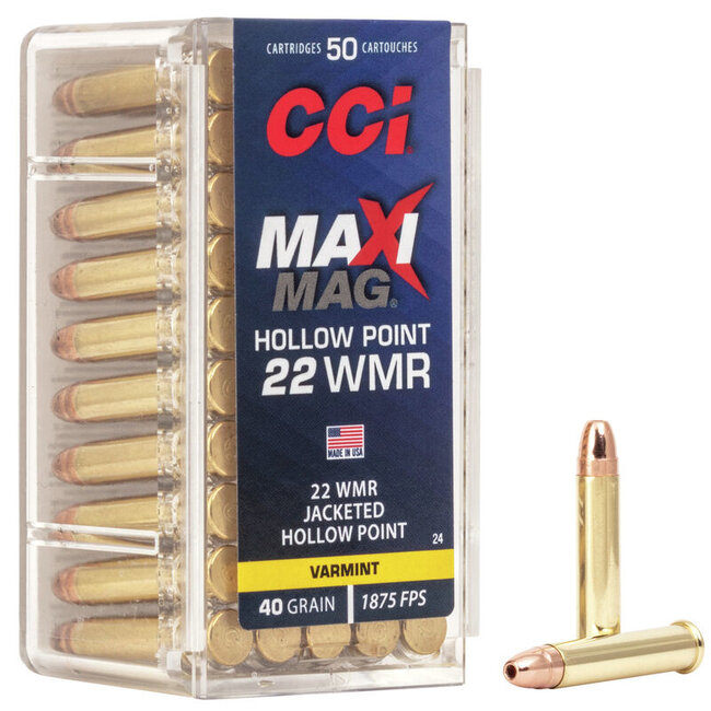 CCI Maxi-Mag 22 WMR 40 Grain JHP 50rd Box