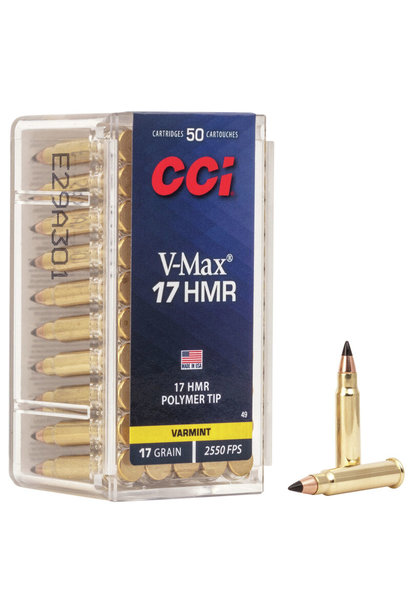 CCI V-Max 17 HMR 17 Grain Polymer Tip 50rd Box