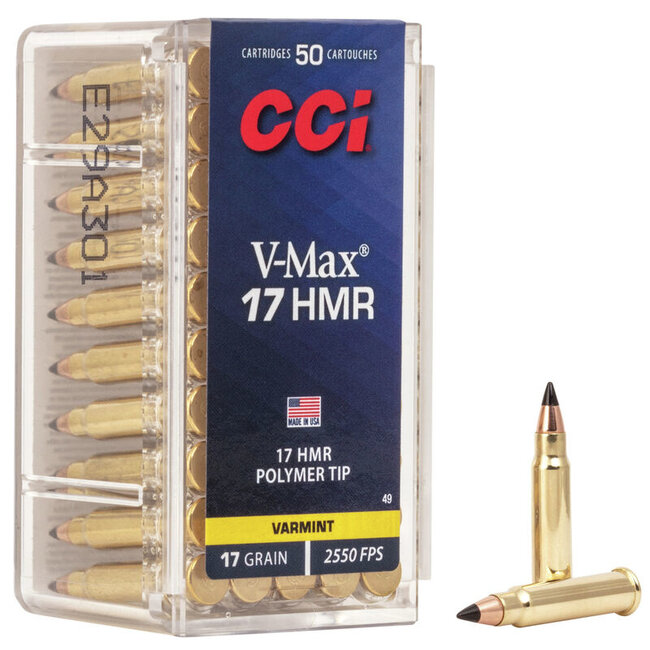 CCI V-Max 17 HMR 17 Grain Polymer Tip 50rd Box