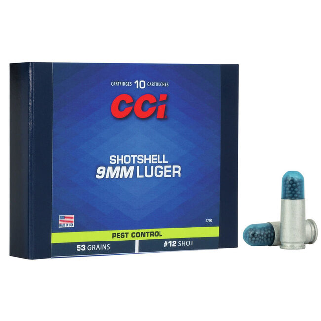 CCI 9mm Shotshell 53 Grain #12 Shot 10rd Box