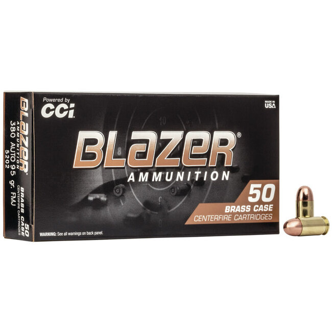 CCI Blazer Brass 380 ACP 95 Grain FMJ 50rd Box