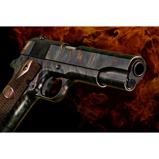 Auto Ordance Auto Ordnance 1911A1 Case Hardened 45 ACP 5" US Logo Wood Grips