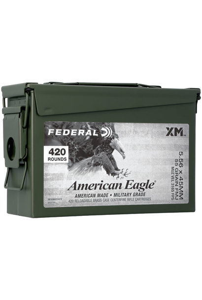 American Eagle XM 5.56 55gr FMJ 420 CT Ammo Can
