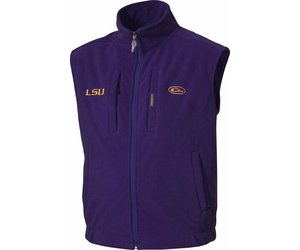 Drake MST Layering Vest LSU Emblem Spotted Dog Sporting Goods