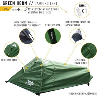 World Famous Sports WFS Green Horn Hiker Tent