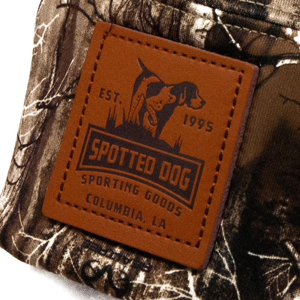 Spotted Dog Richardson Camo Microfleece Beanie Embossed Leather Patch