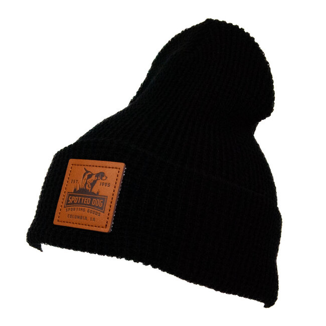 Spotted Dog Richardson 146 Waffle Knit Beanie with Cuff with Standard Logo Embossed Leather Patch