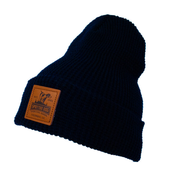 Spotted Dog Richardson 146 Waffle Knit Beanie with Cuff with Standard Logo Embossed Leather Patch