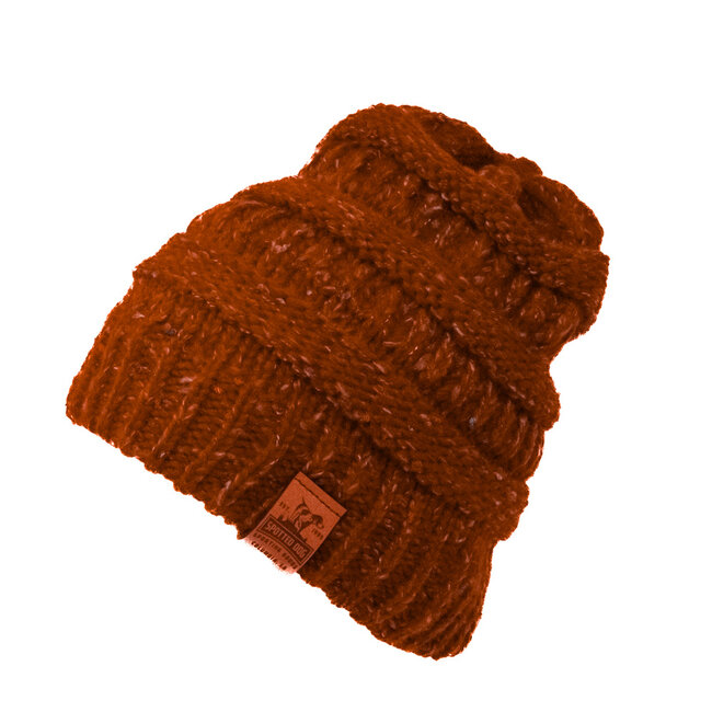 Spotted Dog Richardson 157 Speckled Knit Slouch Beanie with Leather Clip Patch