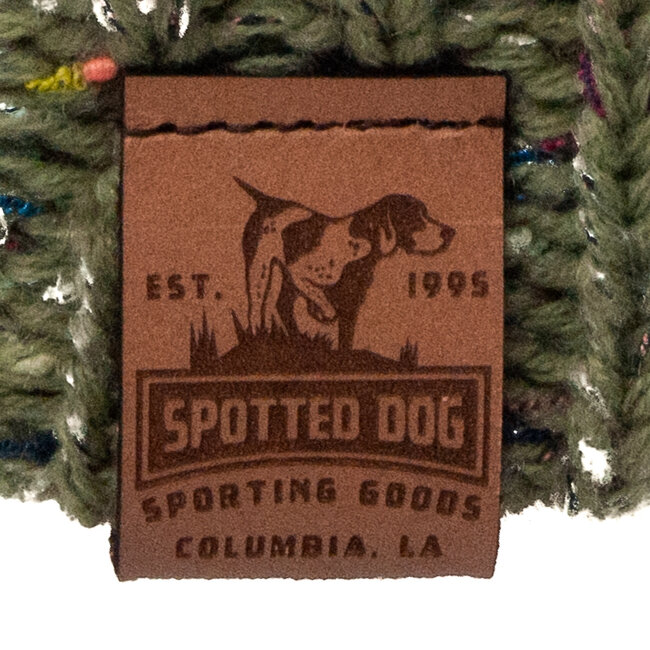 Spotted Dog Richardson 157 Speckled Knit Slouch Beanie with Leather Clip Patch