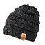 Spotted Dog Richardson 157 Speckled Knit Slouch Beanie with Leather Clip Patch