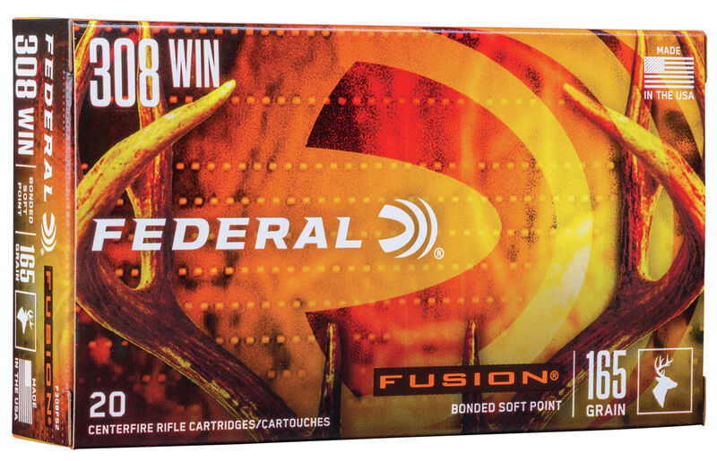 Federal Fusion 308 Winchester 165gr Bonded SP 20rd Spotted Dog