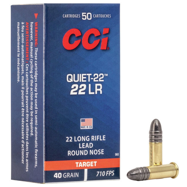 CCI Quiet-22 22 Long Rifle 40gr LRN 50rd