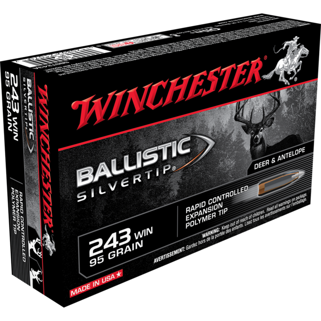 Winchester Supreme 243 Winchester 95 Grain 20rd  Ballistic SIlvertip