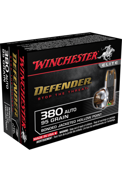 Winchester Defender 380 ACP 95 Grain BJHP