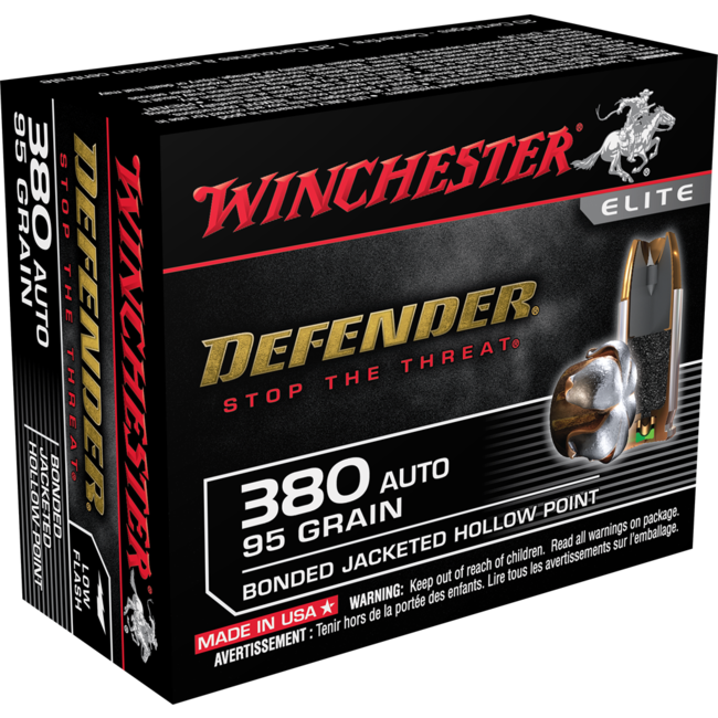 Winchester Defender 380 ACP 95 Grain BJHP