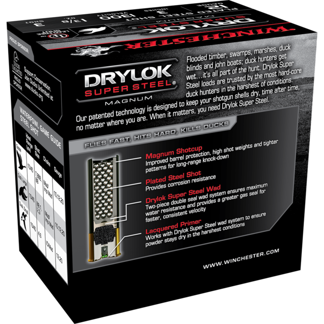 Winchester DryLok Super Steel Magnum 12ga 3" 1.375oz #3 25rd