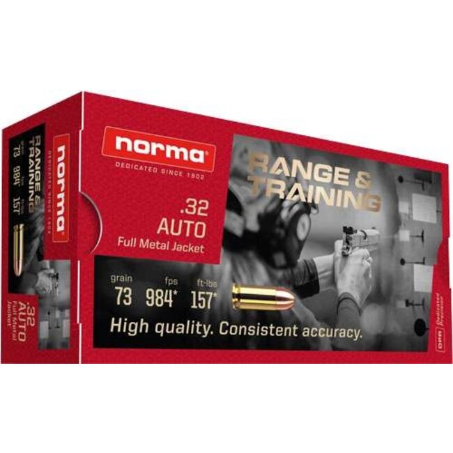 Norma Range & Training 32 ACP 73gr FMJ 50rd