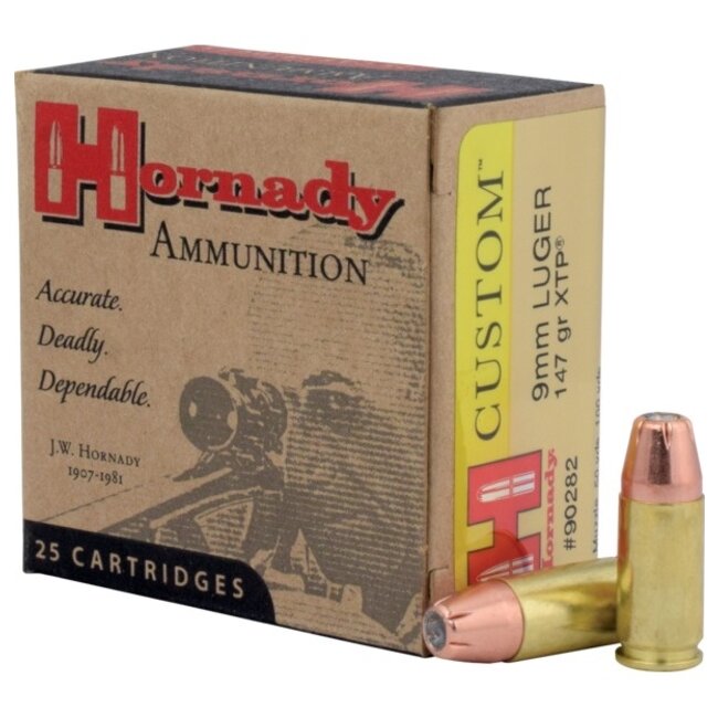 Hornady Custom 9mm Luger 147gr XTP 25rd