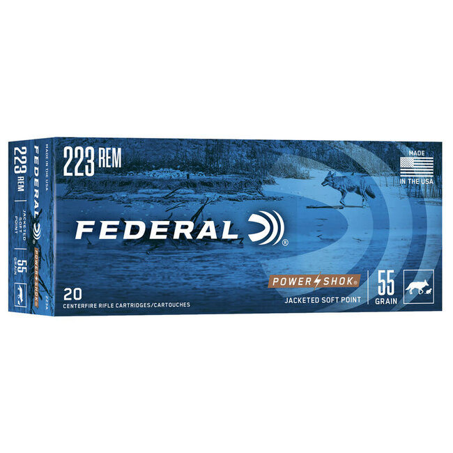 Federal Power Shok 223 Rem 55gr JSP 20rd