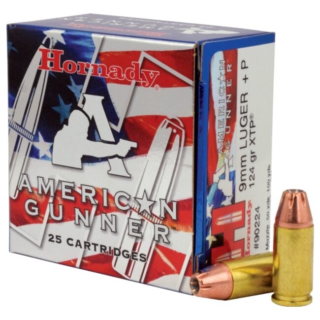 Hornady American Gunner 9mm Luger +P 124gr XTP 25rd