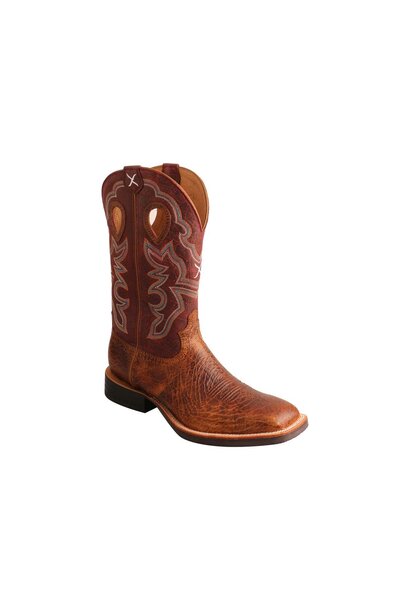 Twisted X Men's 12" Ruff Stock Boot - Peanut & Burgundy