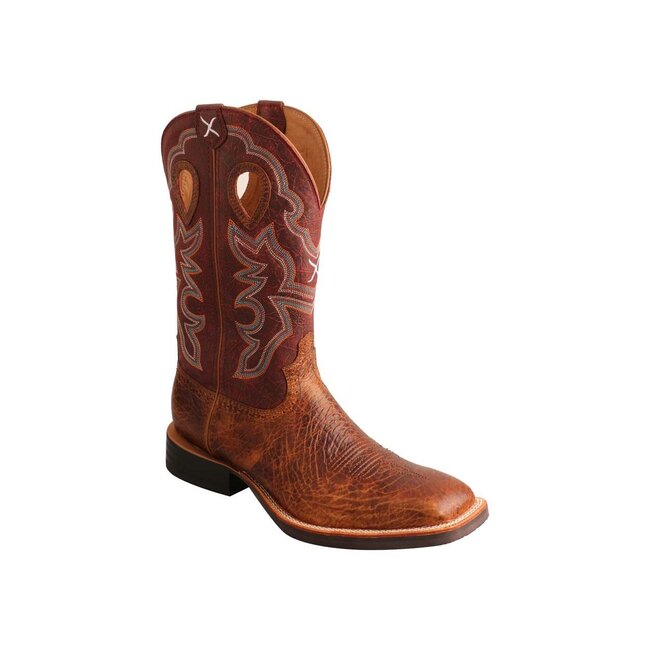 Twisted X Men's 12" Ruff Stock Boot - Peanut & Burgundy