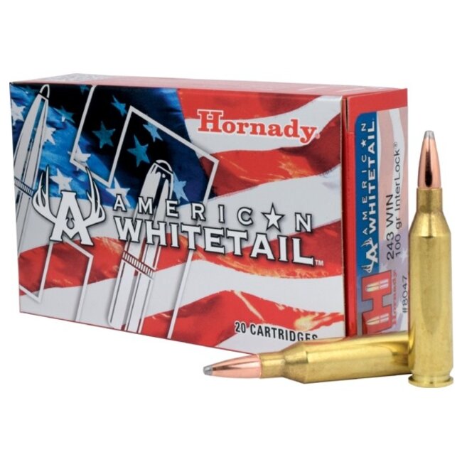 Hornady American Whitetail 243 Winchester 100gr Interlock 20rd