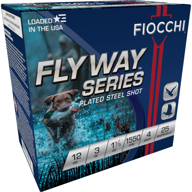 Fiocchi Flyway 12ga 3" #4 Steel 1.2oz 1550 FPS 25rd