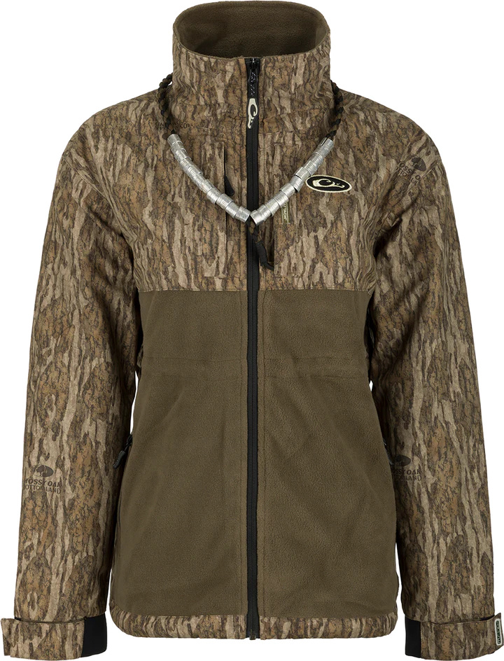 Drake Waterfowl Women's MST Eqwader Full Zip Spotted Dog