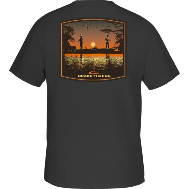 Drake Bass Fishing Sunset T Shirt S/S