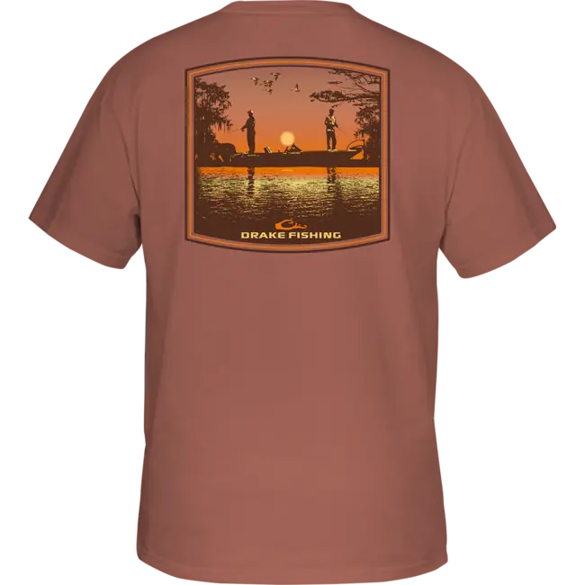Drake Bass Fishing Sunset T Shirt S/S