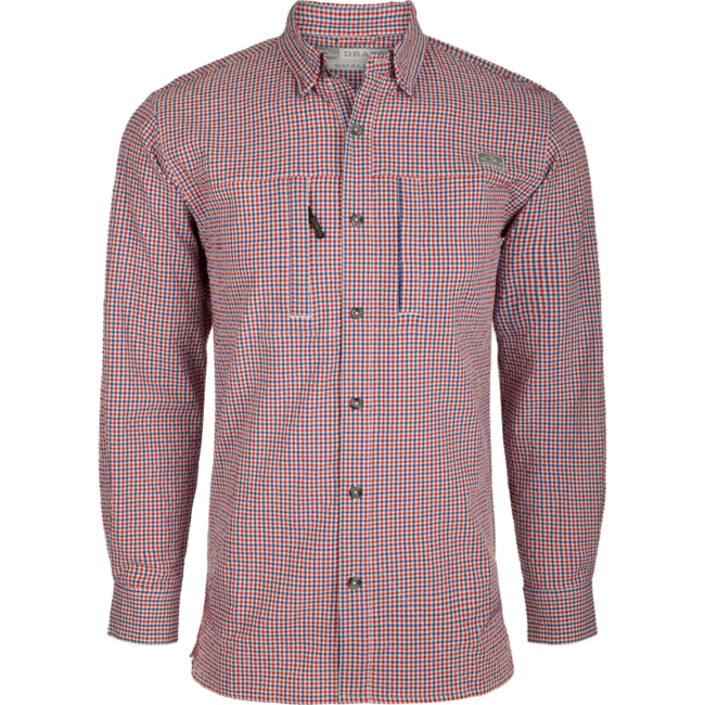 Drake Classic Seersucker Grid Check Long Sleeve Shirt