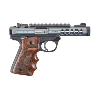 Ruger Ruger MKIV MA Compliant 22LR 10rdx2 4.4" Satin Stainless Laminate Grip