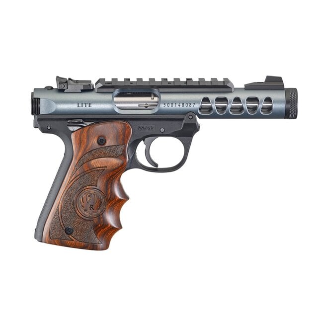 Ruger MKIV MA Compliant 22LR 10rdx2 4.4" Satin Stainless Laminate Grip