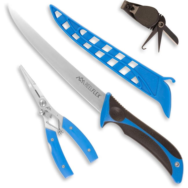Outdoor Edge 7.5" Reelflex Fillet Knife Sheath Pliers Nipper Set