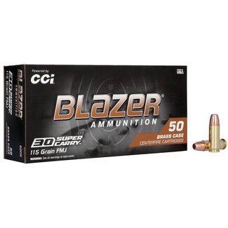 CCI CCI Blazer Brass 30 Super Carry 115gr Full Metal Jacket 50rd