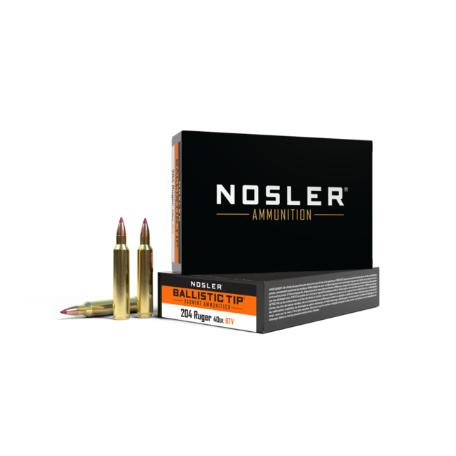 Nosler Ballistic Tip Ammo 204 Ruger 40 Grain 20rd