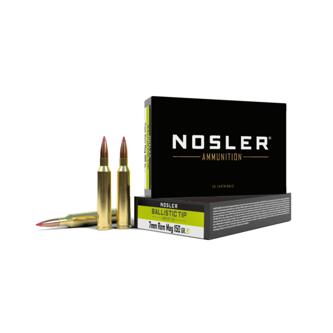Nosler Ballistic Tip Ammo 7mm Remington Magnum 150 Grain 20rd