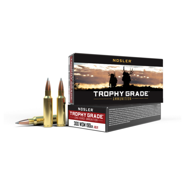 Nosler Trophy Grade Ammo 300 WSM 190 Grain Accubond Long Range 20rds