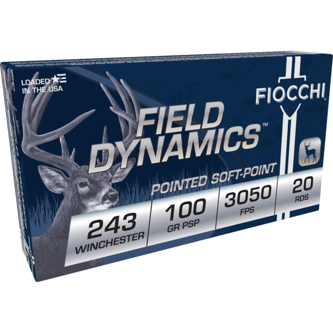 Fiocchi Field Dynamics 243 Winchester 100gr Pointed Soft Point 20rd