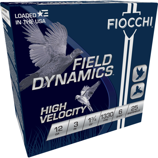 Fiocchi Field Dynamics 12ga 3'' Lead SHot 6's 1 3/4 oz 1330 FPS 25rd